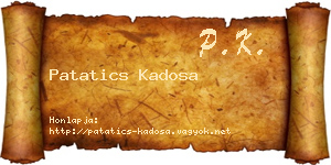 Patatics Kadosa névjegykártya